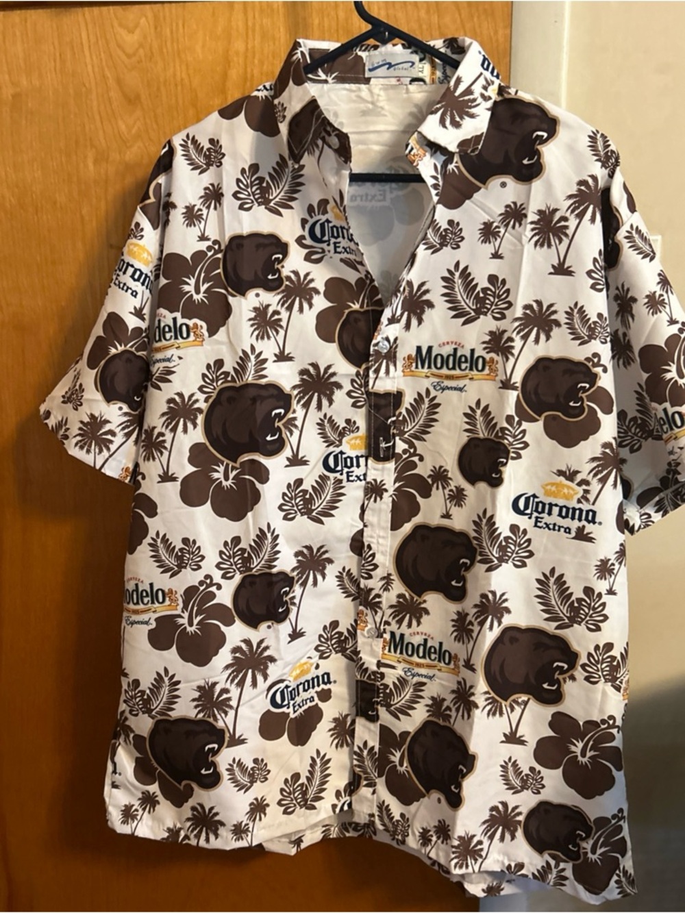 AHL Hershey Bears Hockey Modelo x Corona Brown & White Short-Sleeve Camp Shirt